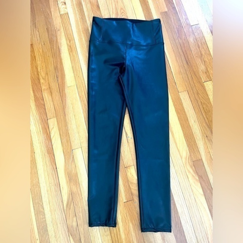 NWOT David Lerner Black Pleather Bodycon Leggings